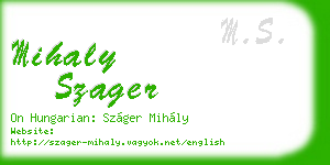 mihaly szager business card