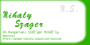 mihaly szager business card